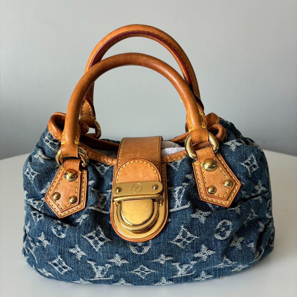 Louis Vuitton Monogram Denim Pleaty Blue Handbag 2005 VI0085